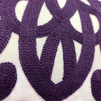 Alysheer Embroidered Decorative Throw Pillow Cover 18"x 18" Set of 2,Purple - Image 3