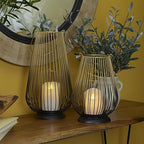 Mikasa Metal Wire Lanterns with Glass Insert, Gold and Black Ombre, Set of 2 - Image 5