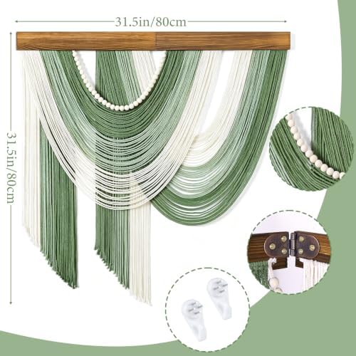 MEIVINES Large Macrame Wall Hanging Boho Tapestry Macrame Wall Art Decor - Image 3