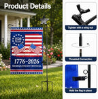 Garden Flag Holder Stand,Yard Flag Pole for 12x18in Flags - Image 6