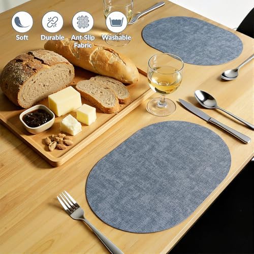 homing Heat Resistant Oval Placemats Set of 8, Blue - Image 6