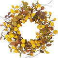 20 inches Autumn Eucalyptus Leaves Wreath Thanksgiving Rustic Wreath for Front Door Decoration Rustic Farmhouse Decor, Home Wall Haning Decor,Indoor/Outdoor Use (20in) by Bibelot
