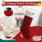 Personalized Christmas Stockings,Custom Embroidered Name & Monogram Knit Stockings for Kids,Family - Checkered Cable Knit 18" Christmas Stocking for Fireplace Holiday Decor(8 Pack) - Image 3