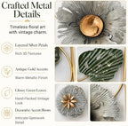 BIOGRN Metal Wall Art Set of 2, 3D Framed Floral Metal Wall Art Decor - Image 3
