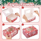 Tenceur 30 Pcs Christmas Cookie Box Window,8.3 x 5.9 x 3.7'',Classic - Image 4