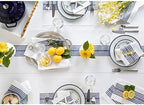 Solino Home 100% Pure Linen Table Runner, 14 x 72 in, Navy and White Stripe - Image 3