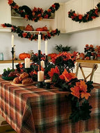 Party Joy 6PCS Premium Artificial Fall Garland - 5.6Ft Autumn Maple Leaf Vines for Thanksgiving & Halloween Decor, Door Hanging, Table Centerpiece, Fireplace Mantel - Image 4