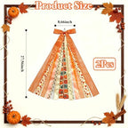 Fall Wreath Sash for Front Door, 2Pcs Orange Maple Leaves Assorted Ribbon Bow, Large Fall Clip-On Wreaths Ribbon Bundle for Thanksgiving Autumn Party Decor - Image 5