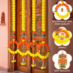 Suncalla 5 Pcs 5 ft Diwali Marigold Garland for Pooja Decor, Yellow - Image 3