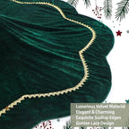 Arrowbash Green 60 Inch Christmas Tree Skirt Velvet Scallop Ddge - Image 6
