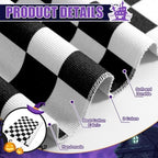 Honoson 2 Pcs Halloween Ghost Doormat,Happy Haunting Black White Checkered - Image 4