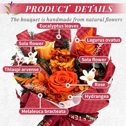 VTJMB Flowers for Delivery Prime, Preserved Flower Bouquet with Box, Birthday Dried Flowers Gift for Women, Mothers Day Gifts for Mom, Wife, Grandma, Friends - Image 2