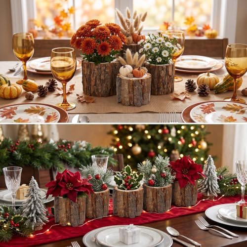 6 Pcs Wooden Vase for Centerpieces Wedding Flower, 4.7 Inch - Image 4