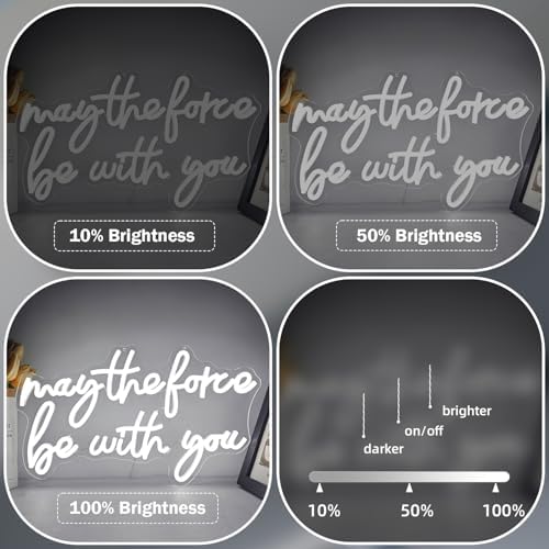 May The Force Be With You Neon Signs for Wall Decor Force Light Up Sign Game Neon Light Sign USB Power Wars Led Signs for Bedroom Wall Game Living Room Best Gifts for Kids Men Fans - Image 4