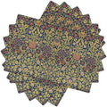 Retro Bohemian William Morris Plant Floral Placemats, Abstract Vintage Country Floral Leaf Print Table Mats, Tabletop Dining Room Kitchen Decoration 18" L x 12" W *6 PCS by GoDazzling