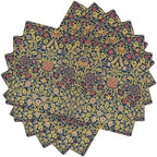 Retro Bohemian William Morris Plant Floral Placemats, Abstract Vintage Country Floral Leaf Print Table Mats, Tabletop Dining Room Kitchen Decoration 18" L x 12" W *6 PCS by GoDazzling