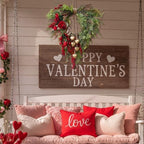 Suncalla Vintage Spring Wreath 14'' Heart Wreath with 3D Heart Ornaments for Front Door 24'' Long Window Porch Home Wedding Festival Celebration Wall Decorations - Image 5