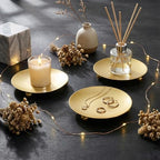 Vesici 12 Pcs Candlestick Holder Plate Stand, Gold - Image 5
