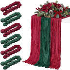 6 Pcs Christmas Cheesecloth Table Runner 118" by Windkream