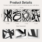 Bakovity Black Metal Abstract Wall Art, Modern 3D Living Room Wall Decor - Image 5