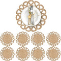 13.8" Set of 8 Corn Husk Woven Round Placemats by DaiVuCrafts by DaiVuCrafts