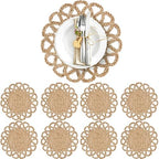 13.8" Set of 8 Corn Husk Woven Round Placemats by DaiVuCrafts by DaiVuCrafts
