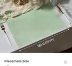 Leetaltree Woven Vinyl Placemats Set of 24, Crisp Green Sequin - Image 4