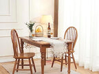 Natural Linen Table Runner 120 inches Beige Lace Coffee Table Runner - Image 4