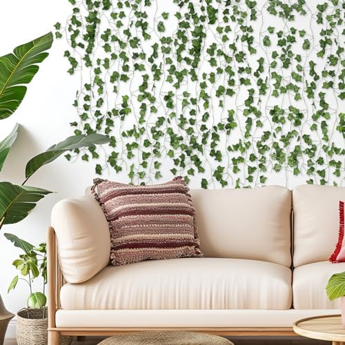 CEWOR 60 Pack 396ft Fake Vines with Leaves for Bedroom Artificial Ivy Garland Fake Ivy Leaves Artificial Greenery Garlands Hanging Vines for Room Decor Wedding Wall Indoor Outdoor Decoration - Image 4