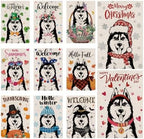Seasonal Garden Flags Husky Double Sided Flags Set of 11 Holiday Farmhouse Indoor Outdoor Yard Lawn Christmas Gifts Decorations 12.5x18 Inch by GPGHEFlags