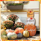 35'' Fall Stacked Pumpkin Porch Sign Outdoor Standing Pumpkin Decorations - Image 5