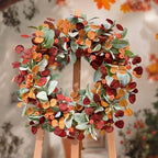 Waipfaru Fall Decor, 22 Inch Fall Wreaths for Front Door, Autumn Door Wreath with Lambs Ears Leave Eucalyptus Leaves Pumpkin Thanksgiving Harvest Halloween Farmhouse Home Porch Indoor Decor(2 PCS) - Image 4