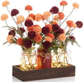 Suncalla 3 Pcs Fall Thanksgiving Fake Kiku Flowers Mason Jar Centerpiece by Unknown