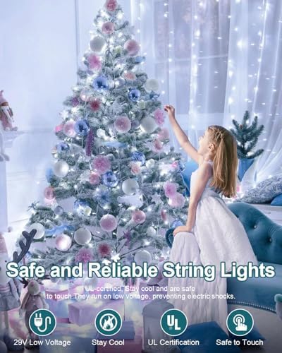 Fairy Lights for Bedroom Total 250 FT 760 LED, Extra Long Outdoor String Lights Waterproof, Timer & Memory, 8 Modes Dimmable Plug in Fairy for Classroom Outside Tree Wedding Patry Cool White - Image 5