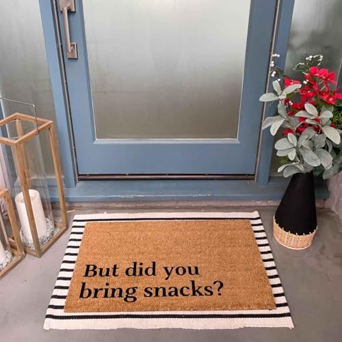 Coir Doormat 'But Did You Bring Snacks' - 23.6 x 15.7 Inch, Water Resistant, Non-Slip, Machine Made, Modern Style - Image 5