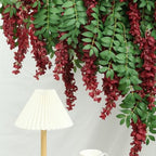 Encrypted Flower Vine Wisteria Artificial Garland Hanging (Wine Red, 2pcs) - Image 6