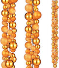 2 Pcs 6 ft Christmas Ball Ornament Garland, Orange by Yuxung