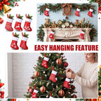HooLing 50 Pcs 7 Inch Mini Christmas Stockings Bulk, Red, Traditional - Image 4