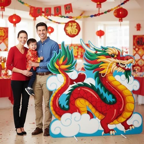 Fun Express 5 ft. Chinese New Year Dragon Cardboard Cutout Stand-Up Decoration - Image 2