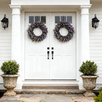 26 Inch Purple Lavender Flower Wreath for Front Door, Spring Summer Forsythia Lavender Flowers Wreath for Indoor and Outdoor Decor, Rustic and Farmhouse Purple for Home - Image 4