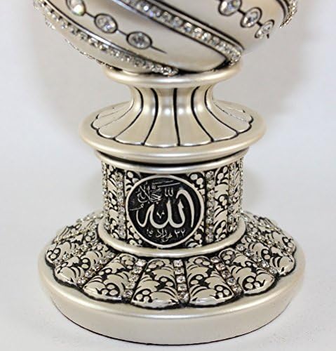 Islamic Table Decor Gift Egg Sculpture Statue Muslim Showpiece Home Decor Gifts Eid Ramadan Arabic Ayatul Kursi (7.5in Mother of Pearl) - Image 2