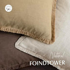 Foindtower Decorative Linen Fringe Throw Pillow Covers 22×22 Light Khaki - Image 4