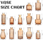 Bud Vases Set of 12, Small Mini Glass Vases for Centerpieces - Elegant Vintage Style - Perfect for Table Decor, Wedding, Party Centerpieces - Great Gift for Home Decor Lovers (Amber) - Image 2