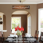 Highland Home Welcohme to our Porch Horizontal Wooden Entryway Sign - Image 6