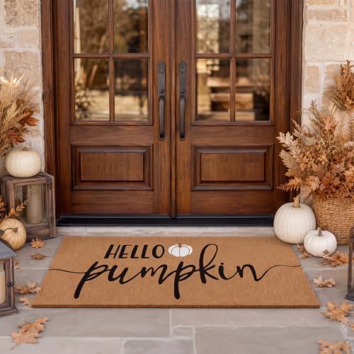 Breling Hello Pumpkin Coir Doormat 16 X 47 Inch Large Fall Door Mat - Image 3