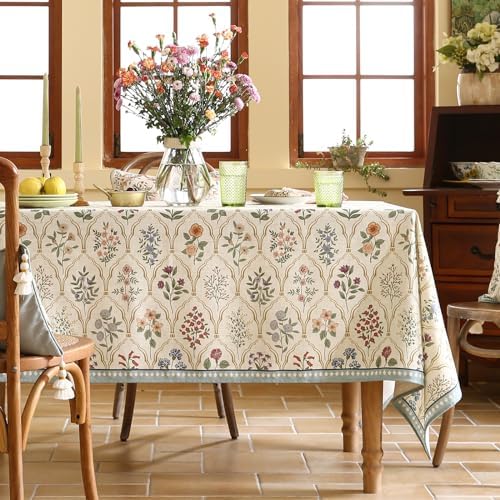 ISAENNE Designer Vintage Rectangular Printed Tablecloth,71"x55" - Image 2