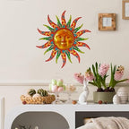 16 Inch Colorful Sun Face Metal Wall Decor, Indoor Outdoor Hanging Art for Farmhouse Patio Yard Bedroom - Image 3