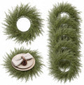 Christmas Placemat Set of 6 Artificial Cypress Leaf Wreath Charger by Gandeer