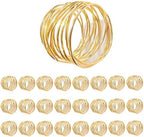 Gold Napkin Rings - 24 PCS Metal Napkin Rings(Twisted Wire) by FORESRUM