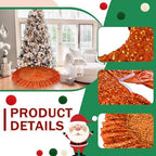 Fall Tree Skirt 45 Inch Orange Christmas Tree Skirt Ruffle - Image 2